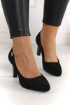 Classic Women's Pumps On A Block Heel Suede Black Eleanor