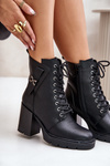 Insulated Heeled Boots With Gold Detail Black Ivarisse