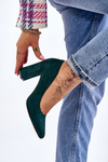 Suede Pumps On A Block Heel Sergio Leone PB216 Green