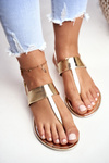 Lu Boo | Gold Mirror Flip Sandals Nora II grade.