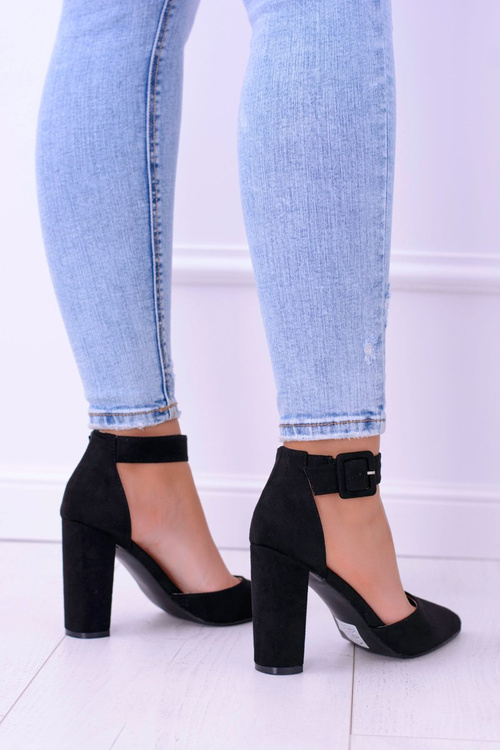 Women's Black Suede Stiletto pumps Harinta