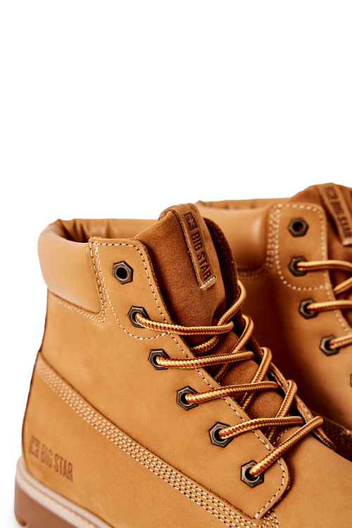 Skórzane Botki Trapery Big Star II174264 Camel