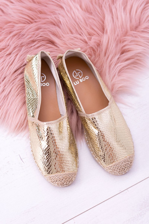 Lu Boo Women's Slip-on Gold Espadrilles Pray