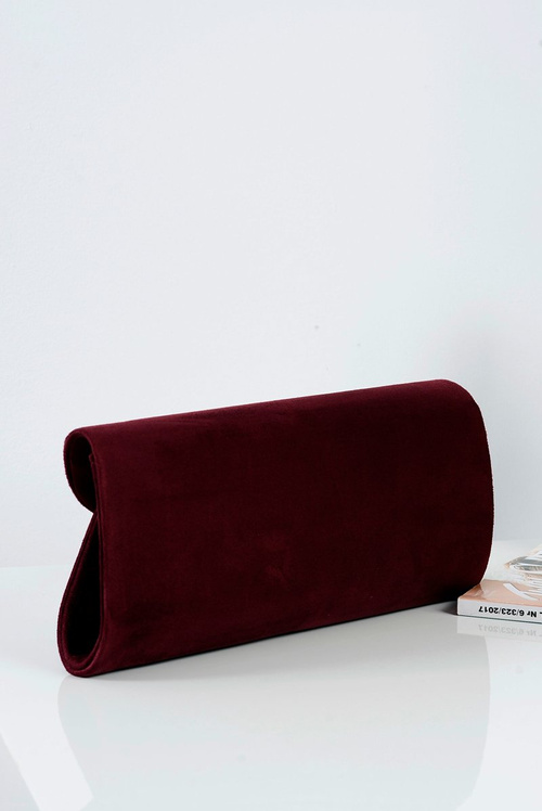 Women's Maroon Suede Clutch Bag