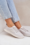 Women's Leather Sneakers Grey Cloesa