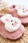 Children's furry slippers with bunny pink Dicera