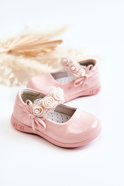 Children's Ballerinas With Velcro Pink Evelyn