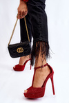 Shiny High-Heeled Sandals Red Marisha