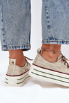 Women's Platform Sneakers Beige GOE RR2N4105