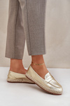 Women's espadrilles with jute weaving on flat sole golden Shilova