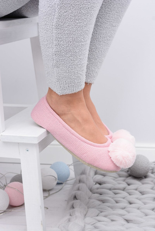 Pink Women's Homemade Ballerinas SOXO With Pompon