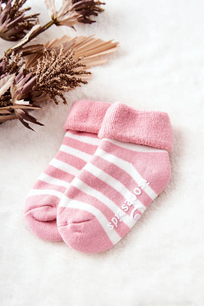 Children's Socks In strips Pink and white