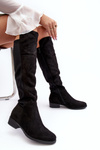 Women's Suede Boots Over The Knee SBarski HY27098A Black