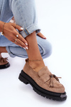 Women's Suede Loafers Moccasins Beige Ramvli