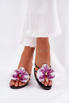 Women's High Heels With Artificial Flower Black Reyi