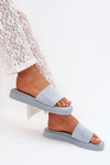 Ladies Platform Sandals Made Of Eco Suede Light Blue Jorina