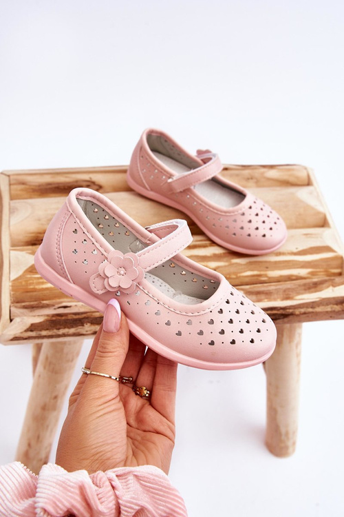 Children's Openwork Ballerinas Pink Lenna