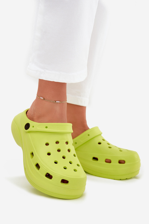 Ladies Foam Slippers Lime Elisra