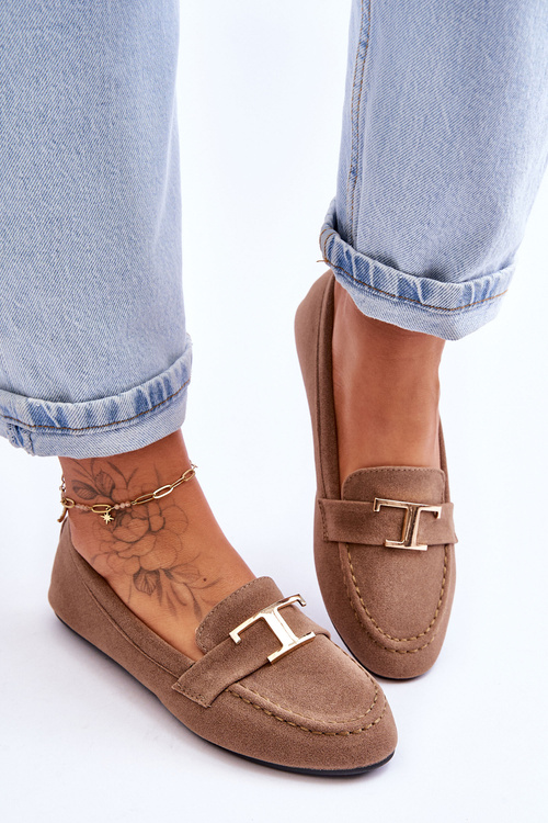 Mokasyny Klasyczne Wsuwane Beżowe Carly