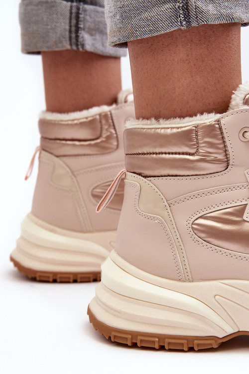 Women's Lined Sport Shoes Laced Beige Dejana