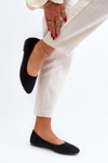 Black Women's Suede Ballerina Flats Kommia