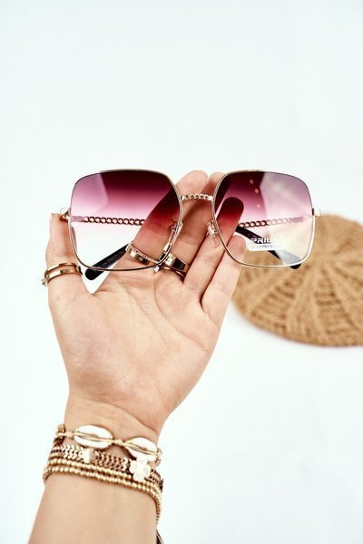 Women's Sunglasses Prius PRE-14 Gold Pink Dark Mirror Gradient