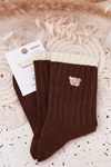Women's Cotton Socks With Small Chocolate Bear
