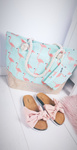 Beach Large Light Blue Handbag Bag Bag Women's Flamingos