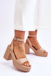 Fashionable Sandals On Massive Heel Pink Karmine