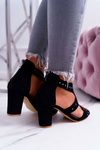 Suede Stiletto Sandals Lu Boo Black