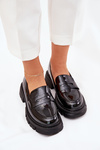Ladies Patent Moccasins Black Elearionna