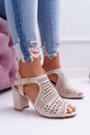 Women's Peep Toe Sandals Beige Olenia