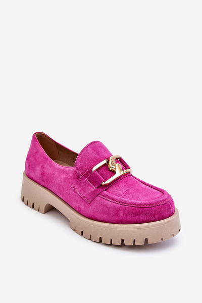 Fashionable Suede Loafers Light Fuchsia Rayhan
