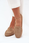 Women’s Perforated Moccasins Made Of Eco Suede Brown Amrutia