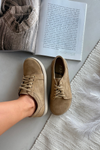 Barefoot Type Sneakers Made of Natural Suede Zazoo 314 Beige