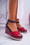 Women's Platform Sandals Jeans Red DoThis!