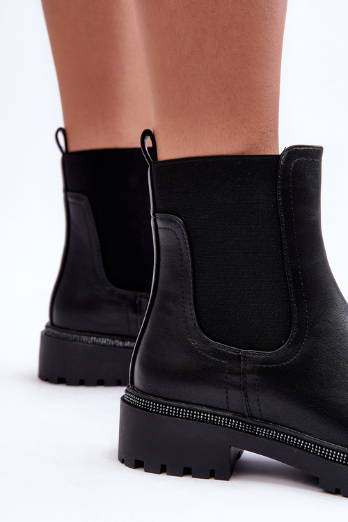 Leather Ankle Boots Women's Black Crowder