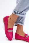 Women's Moccasins with Zircons Fuchsia Ralrika