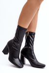 Women's ankle boots with square toe and stiletto heel black Glavina