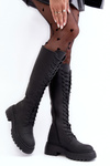 Leather Lace-Up Insulated Ankle Boots Black Bergdis