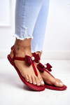 Red Women's Rubber Sandals Bow Japanese Etta