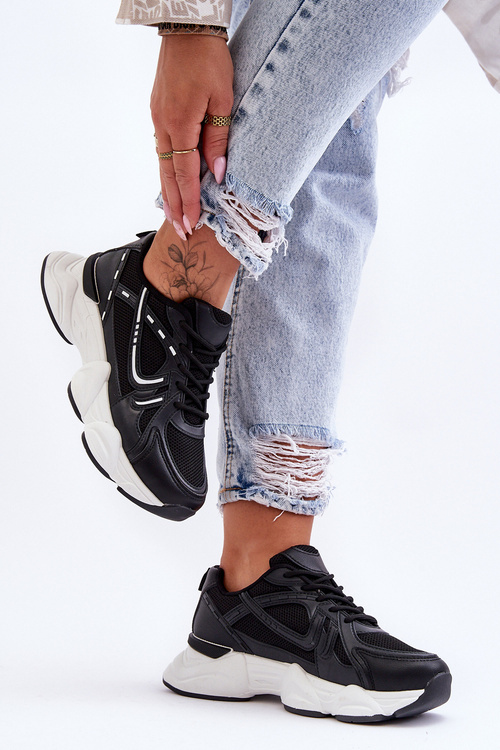 Buty Sportowe Sneakersy Damskie Czarne Feluci 88-57