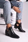 Women's Boots On Heel Black Rontra