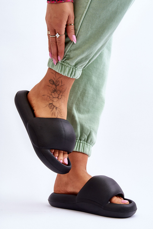 Women's Lightweight Foam Platform Slippers Black Milton