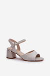 Women's Low Heel Eco Leather Sandals Sergio Leone SK876 Grey