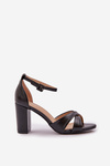 Heeled Sandals Made Of Eco Leather Black Lanaria