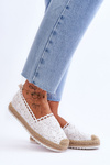 Espadryle Koronka Wsuwane Białe Blanco