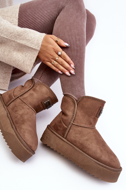 Śniegowce Na Platformie Wegańskie D.Franklin DFSH371004 Ciemnobeżowe