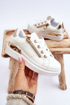 Children's Sport Shoes With Decorative Zipper White-Gold Rocco