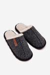 Men's slippers with warm fur Black Darielle